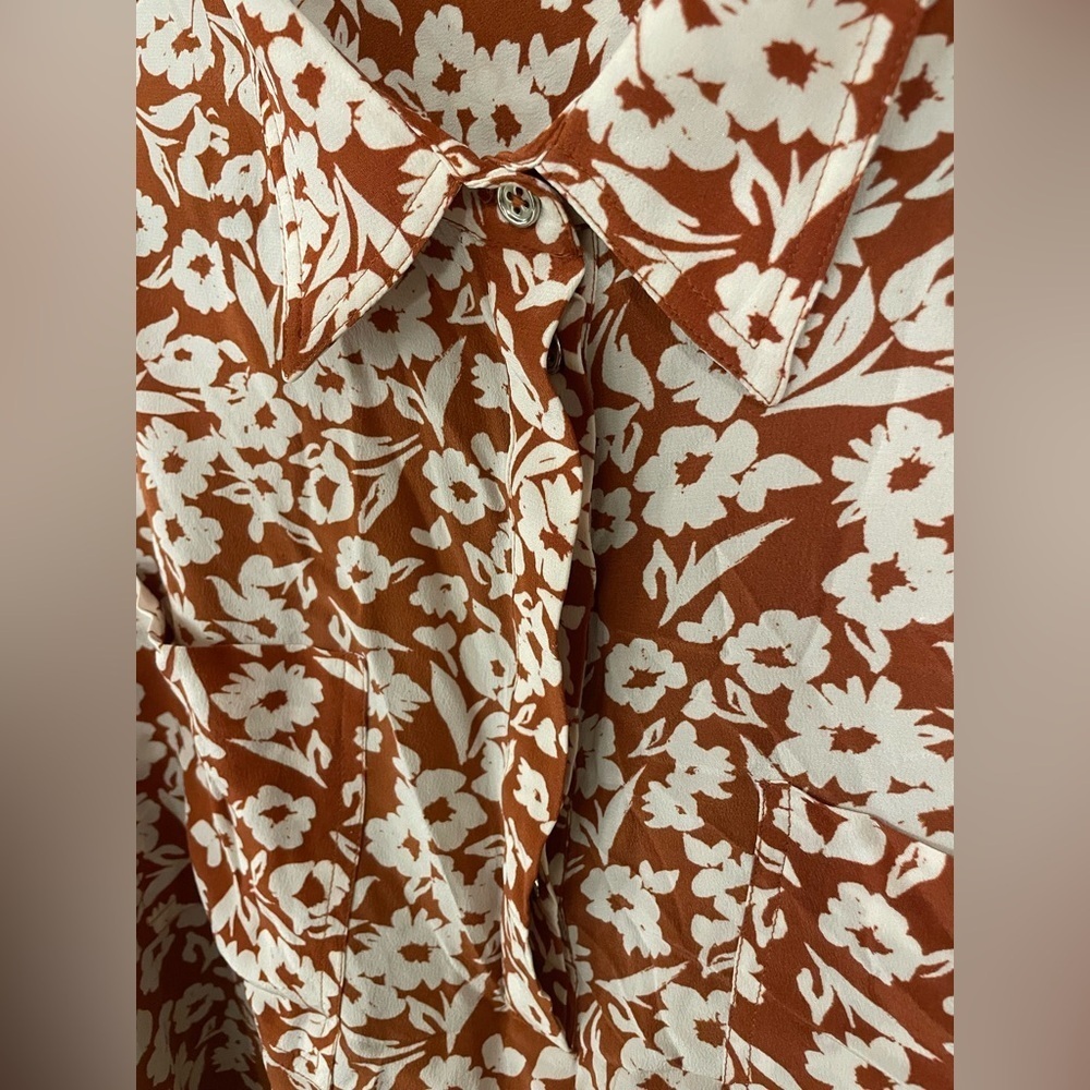 Roller Rabbit 100% Silk Olindo Victoria Blouse in Terracotta - Picture 4 of 7